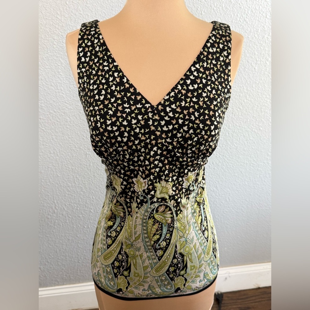 Talbots Pure Silk V-Neck Paisley Blouse